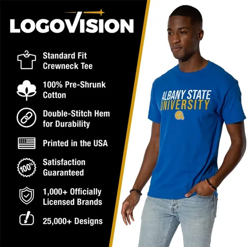Vista 5 de Colección de camisetas para adultos apiladas colegiales 1 Universidad Estatal de Albany