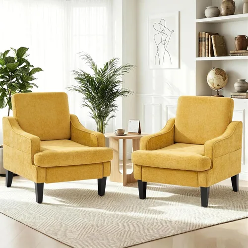 Vista 12 de Silla decorativa para sala de estar, sillón de mediados de siglo, sillas de sala de estar, silla de lectura tapizada para dormitorio, sofá Beige