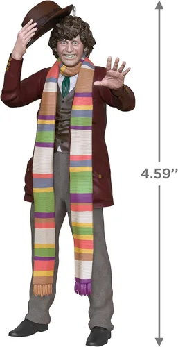 Vista 5 de Hallmark Keepsake Adorno de Navidad de plástico 2021, Doctor Who el cuarto doctor