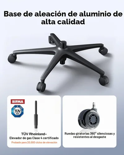 Vista 9 de LiberNovo Maxis Airflow - Silla de oficina ergonómica grande y alta