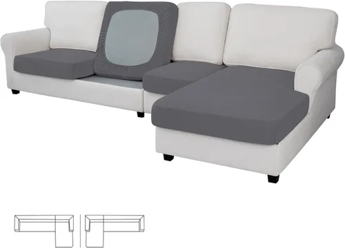 Vista 111 de Easy-Going - Funda de cojín elástica individual para sofá biplaza, sillón, funda de cojín protectora, suave, flexible con parte inferior elástica