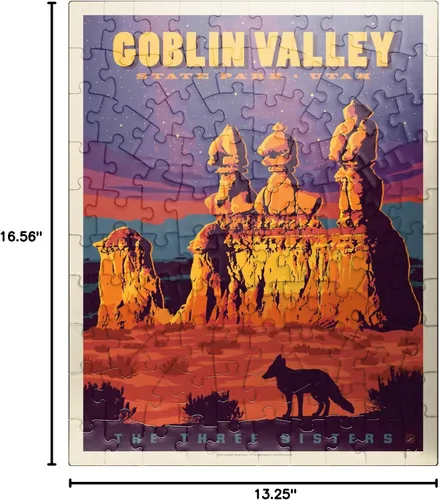 Vista 7 de MyPuzzle Goblin Valley State Park, Utah, Póster Vintage, Rompecabezas de 100 piezas para adultos