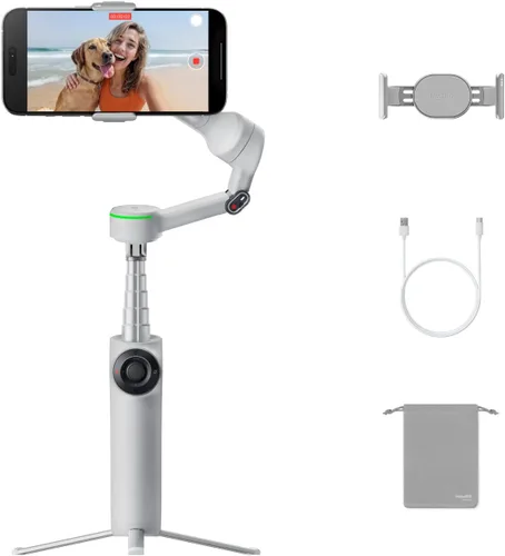 Vista 10 de Insta360 Flow 2 Pro White - Cardán para teléfono con IA primero en la industria con Apple DockKit, seguimiento pionero de 360º Pan Tracking