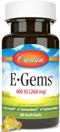 Vista 5 de Carlson Labs E-Gems Natural Vitamina E, 400 UI, 60 cápsulas blandas
