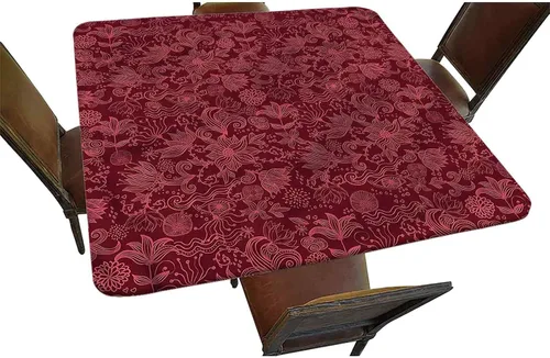 Vista 15 de Mantel cuadrado decorativo a cuadros con bordes elásticos, líneas diagonales y cuadrados de poliéster, para interiores y exteriores, para decoración
