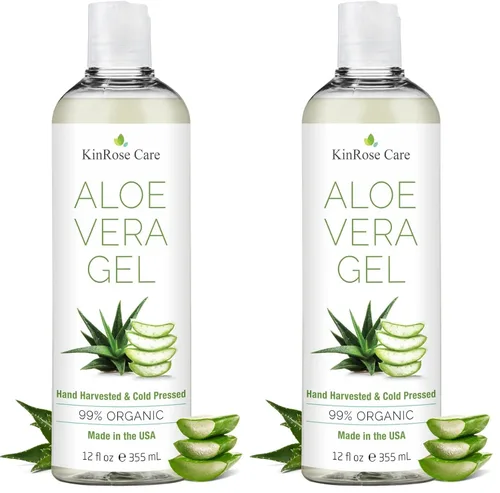 Vista 7 de KinRose Care, Gel de Aloe Vera Orgánico de 12 oz para Rostro, Piel, Cabello y Alivio de Quemaduras Solares - De Aloe Vera 100 Por Ciento Puro
