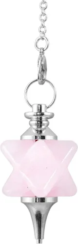Vista 8 de SUNYIK Stone Merkaba Star Pendulum, Crystal Point Healing Reiki Dowsing Wicca Herramienta de adivinación Healing Crystal Point Pendulum, Spiritual