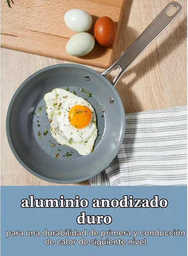 Vista 6 de Sur La Table Kitchen Essentials Cool Commune - Juego de ollas y sartenes de aluminio forjado anodizado duro de 10 piezas, libre de PFA