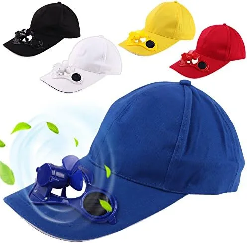 Vista 8 de Neuvikter Sombrero de pesca Sombrero de ciclismo Gorra de verano para deportes al aire libre con ventilador fresco para energía solar Ahorre