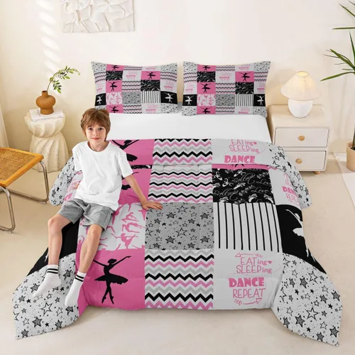 Vista 47 de Erosebridal Softball Comforter Set Patchwork Buffalo Plaid Twin Bedding Sets for Girls Kids Teens Child Galaxy Stars Ball Game Baseball Comforter
