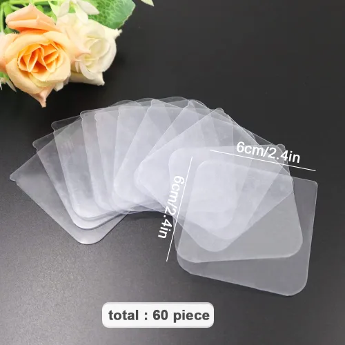 Vista 7 de Huakaile Cinta de montaje transparente de doble cara cuadrada, resistente, almohadillas de gel superadhesivas sin rastro, extraíbles, cinta adhesiva