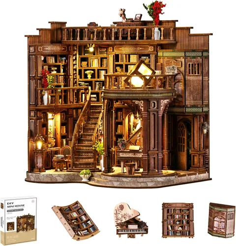 Vista 13 de Rompecabezas de madera 3D para adultos, kit de modelo mecánico de estación espacial con luces y música, 511 piezas de rompecabezas de madera