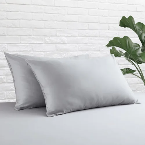 Vista 42 de Juego de 2 protectores de almohada estándar, 100% algodón egipcio con cremallera, 400 hilos, tejido satinado, algodón, color beige, fundas