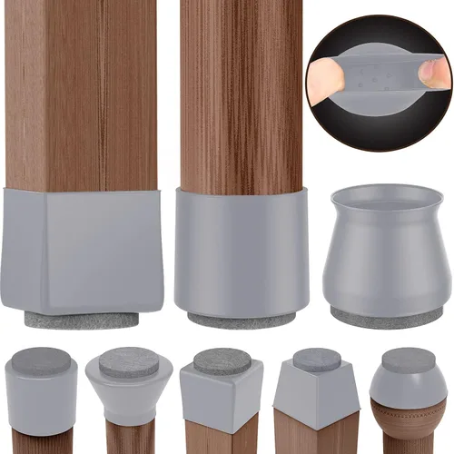 Vista 8 de Anwenk - Paquete de 24 protectores de silicona para patas de silla, protectores de suelo para patas de silla, protectores de muebles, protectores