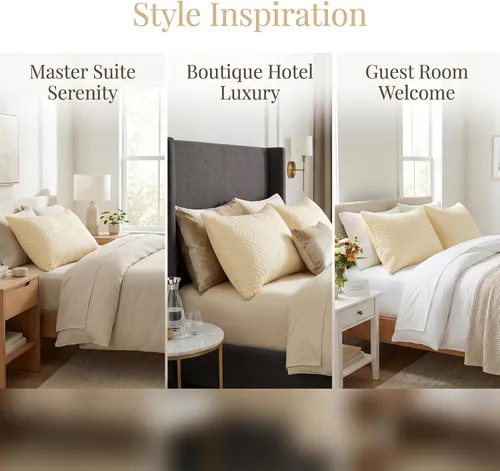 Vista 4 de Breathable Standard-Size Envelope-Style Pillow Protector Beige