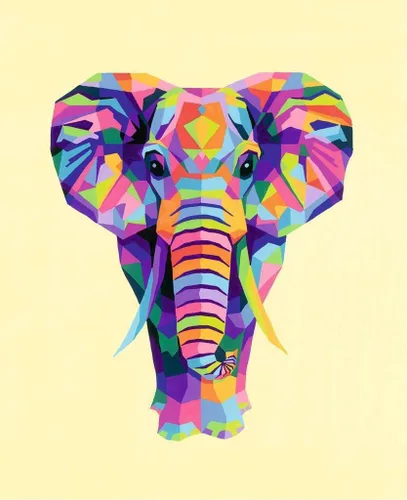Vista 2 de Ravensburger CreArt Funky Elephant - Pintura por números para adultos de 12 años en adelante, juego de pintura de artes y manualidades, accesorios
