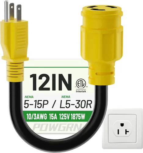 Vista 8 de POWGRN Cable de alimentación RV de 10 pies, cable de extensión de generador