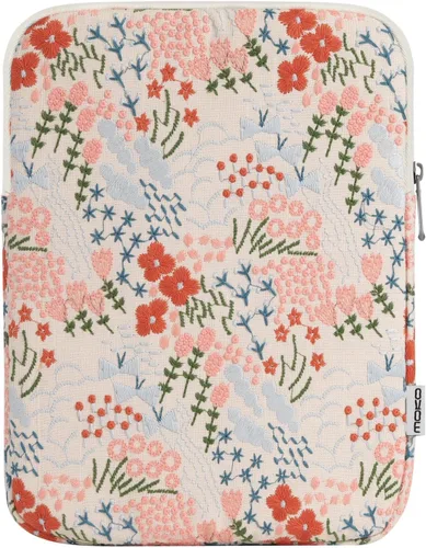 Vista 22 de MoKo 9-11 pulgadas Tablet Sleeve Bag Acolchado Protetivo Estuche de flor (Apricot flower)