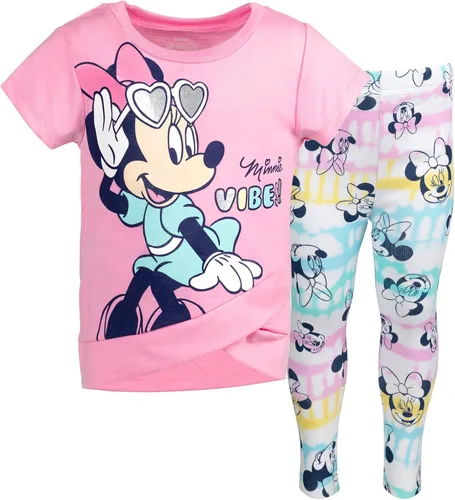 Vista 9 de Disney Conjunto de camiseta y leggings de Minnie Mouse para bebés y niños grandes Azul