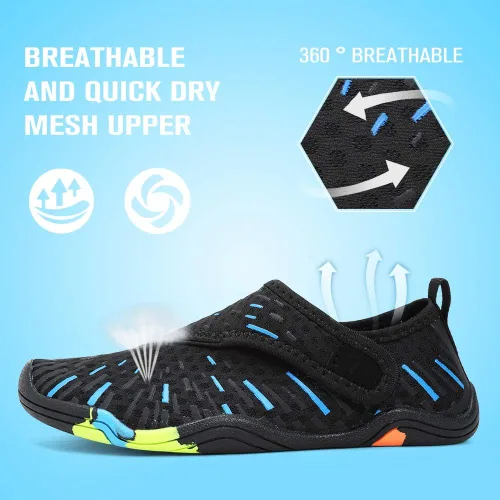 Vista 6 de Zapatos acuáticos para niños y niñas, suela ligera y cómoda, fácil de caminar, calzado acuático y deportivo antideslizante