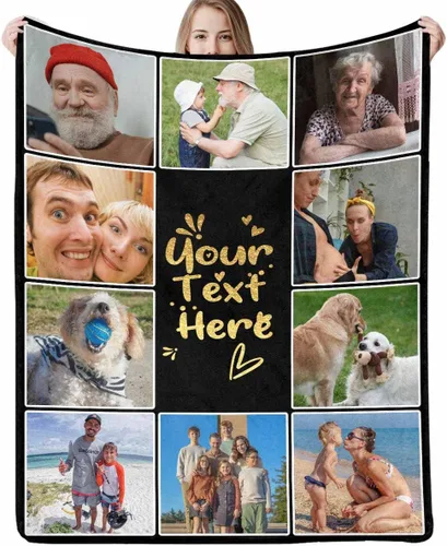 Vista 20 de Regalos para papá, manta de regalo personalizada con imagen, manta personalizada para el Día del Padre con foto, manta personalizada de cumpleaños