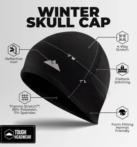 Vista 3 de Tough Headwear Skull Cap for Men-Motorcycle Head Cap,Sweat Caps for Men, Skull Cap Helmet Liner,Running Beanie Parent