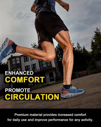 Vista 5 de 5 pares de calcetines de compresión de cobre para mujeres y hombres, calcetines de tobillo para fascitis plantar con soporte de arco para atletismo