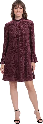 Vista 2 de London Times Vestido trapecio de manga larga con cuello alto para mujer