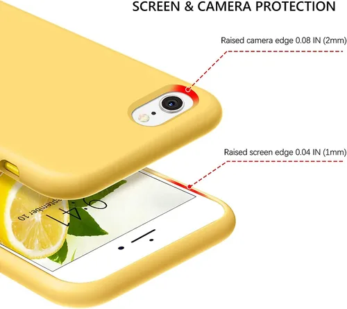 Vista 4 de GUAGUA Funda compatible con iPhone SE 2022/2020, iPhone 8, iPhone 7, 4.7 pulgadas, silicona líquida, gel suave, forro de microfibra delgada, cojín