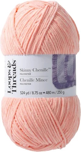 Vista 7 de Loops & Threads Hilo fino de chenilla - Hilo para tejer, ganchillo, tejer y manualidades - Azul, poliéster, 8.75 oz Azul Pájaro