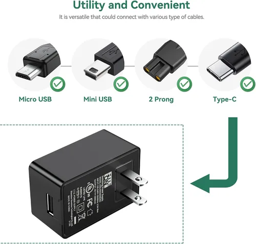 Vista 4 de Adaptador CA/CC de 5 V + cable USB de repuesto para Launch CRP123X CRP129X CRP123E CRP129E Herramienta de escáner de diagnóstico con certificación UL