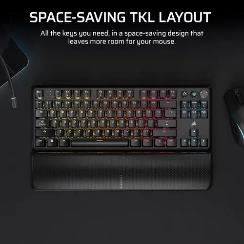 Vista 3 de Corsair K70 CORE TKL Wireless + Elgato Stream Deck Mini Bundle - Teclado mecánico para juegos sin llave con controlador de estudio para Zoom