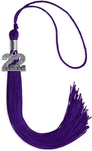 Vista 10 de Endea Graduation Borla de un solo color con dije de plata brillante (oro antiguo, 2022)