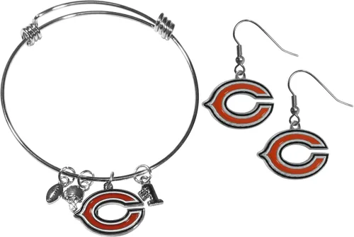 Vista 11 de Siskiyou Sports NFL womens Dangle Earrings and Charm Bangle Bracelet Set