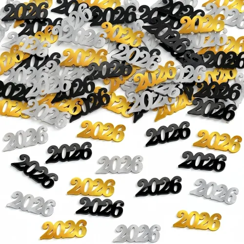 Vista 12 de KatchOn, Confeti de graduación negro brillante 2026 – Paquete de 500 Confeti de graduación 2026 decoraciones de graduación 2026 Decoraciones