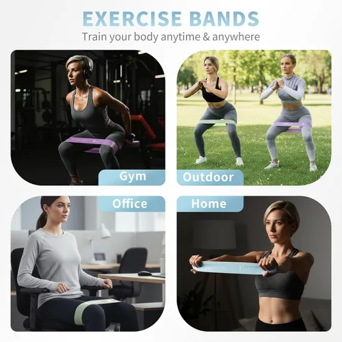 Vista 3 de Banda de resistencia portátil para gimnasio en casa, entrenamiento al aire libre, equipo auxiliar para entrenamiento de fuerza, yoga, pilates