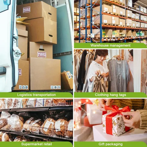 Vista 6 de Etiqueta térmica directa de 2 x 1 pulgadas, papel para códigos de barras, franqueo, dirección, perforada y compatible con impresoras Rollo, Zebra