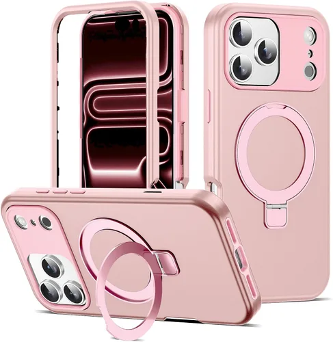 Vista 28 de Funda compatible con iPhone 13 y 14 de 6.1 pulgadas con soporte de anillo magnético [protección militar contra caídas] [compatible con Mag-Safe]