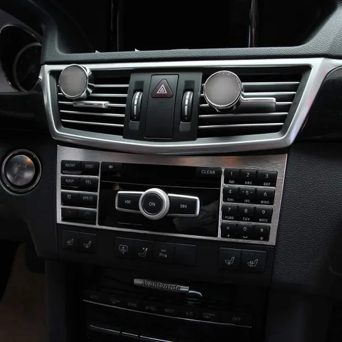 Vista 4 de YIWANG Aleación de aluminio consola central botón panel Trim coche accesorios para Mercedes Benz E clase W212 2010-2015