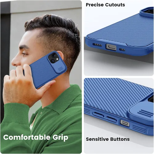 Vista 7 de Nillkin Funda CamShield Pro para iPhone 15 Plus, funda con cubierta deslizante para cámara, delgada, a prueba de golpes, para iPhone 15 Plus