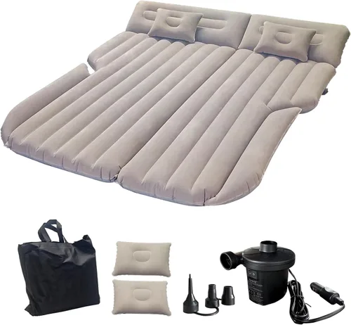 Vista 8 de Colchón de aire para coche, asiento trasero, cama de camping, cama inflable SUV con bomba y almohadas Negro