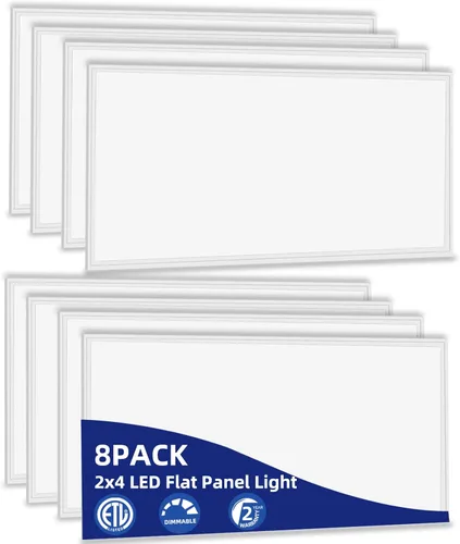 Vista 12 de WYZM Paquete de 4 luces LED de panel plano de 2 x 4, panel de luz LED de 2 pies por 4 pies, accesorio de iluminación de techo, 7800 lúmenes, 5000 K