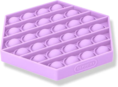 Vista 11 de TOMMIKE Juguete hexagonal de burbujas sensoriales para aliviar la ansiedad y el estrés, necesidades especiales, autismo, aprendizaje, oficina