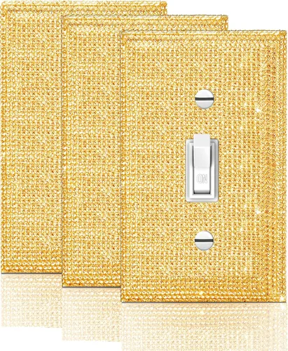 Vista 16 de 1 PC Placa de Pared de Diamantes de Imitación Plateados Brillantes Cubierta de Interruptor de Luz Cubiertas de Interruptor Placas de Pared Diamantes