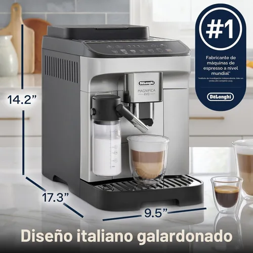 Vista 2 de Máquina de café y espresso automática De'Longhi Magnifica Evo con espumador de leche automático, molinillo incorporado y función de autolimpieza
