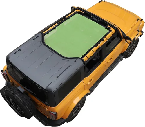 Vista 12 de JeCar Parasol de malla para el techo del bikini de longitud completa, accesorios exteriores para Ford Bronco de 4 puertas 2021 2022, color negro