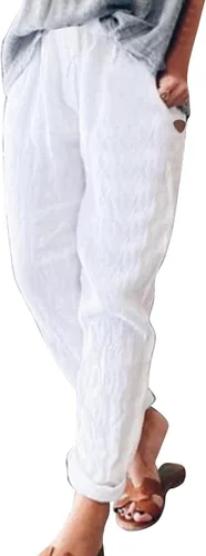 Vista 4 de DESANT Capris ligeros para mujer, estilo casual, verano, talla grande, pierna ancha, relajados, cintura elástica, estampado floral, pantalones