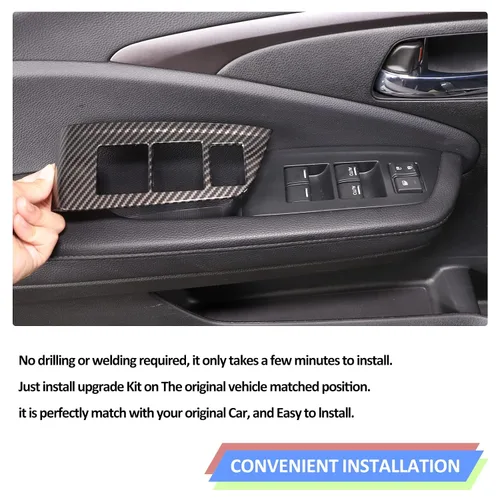 Vista 5 de Cubierta del panel del interruptor de elevación de ventana para Honda Pilot 2016-2022, accesorios para controlador de ventana, marco de puerta