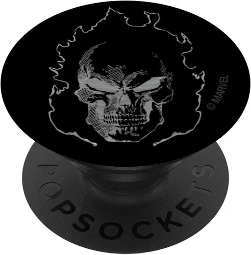 Vista 6 de Marvel Ghost Rider Flaming Skull 90s PopSockets MagSafe PopGrip para iPhone