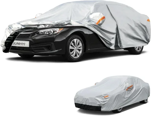 Vista 83 de GUNHYI - Funda de automóvil de 6 capas para Tesla Model 3 (2017-2025), impermeable para todo tipo de clima, protección UV contra la nieve, el sol